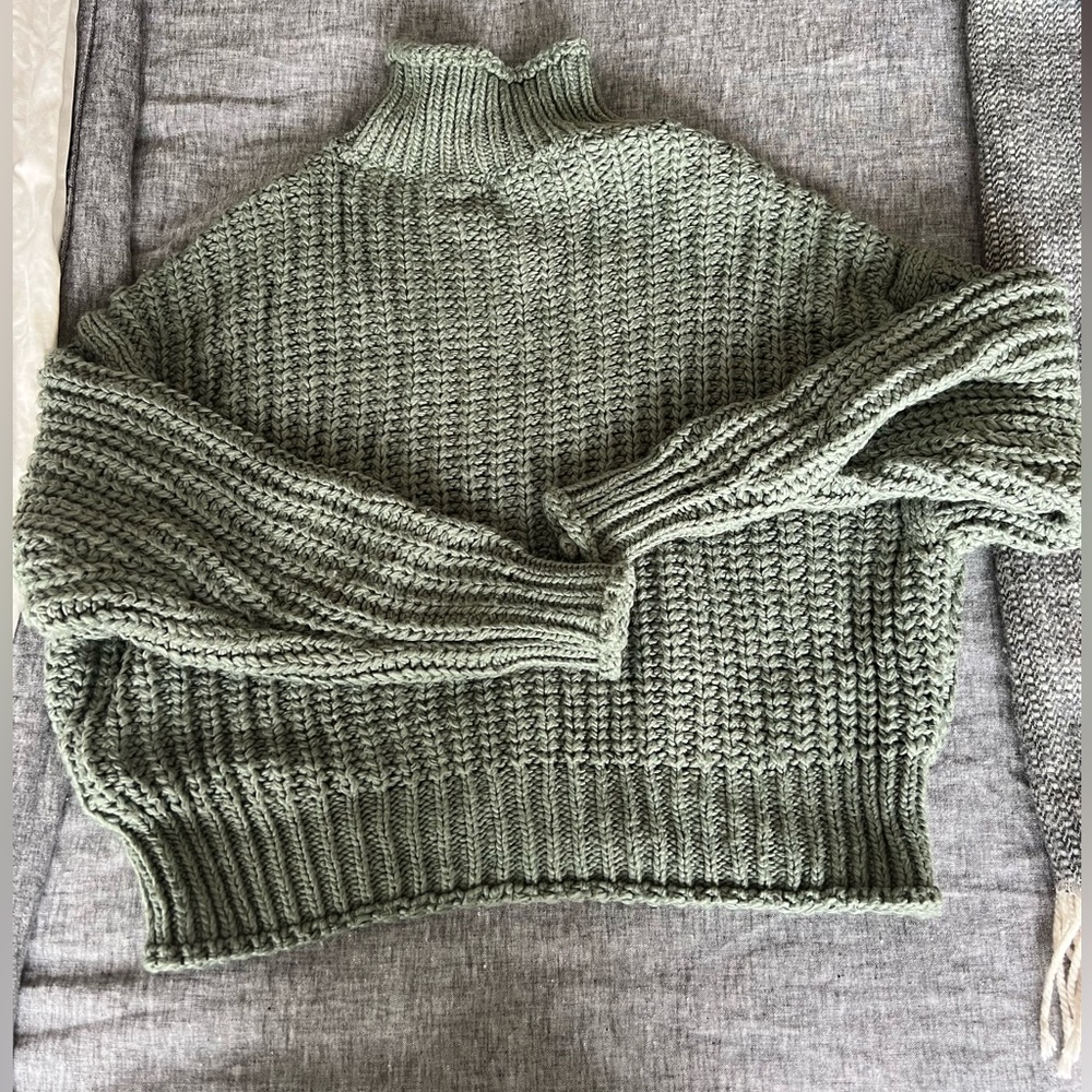 Sage green oversized knit sweater